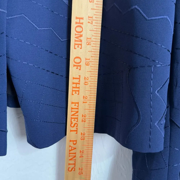 John Mayer of Norwich Blazer size 16 Blue Embroidered Shoulder Pads Career Work - Picture 6 of 9